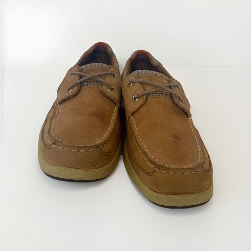 Sperry Top Sider Lanyard Men's Boat Shoes 12 Tan Leather Lace up 0777924